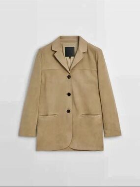 Massimo Dutti Tan Suede Blazer